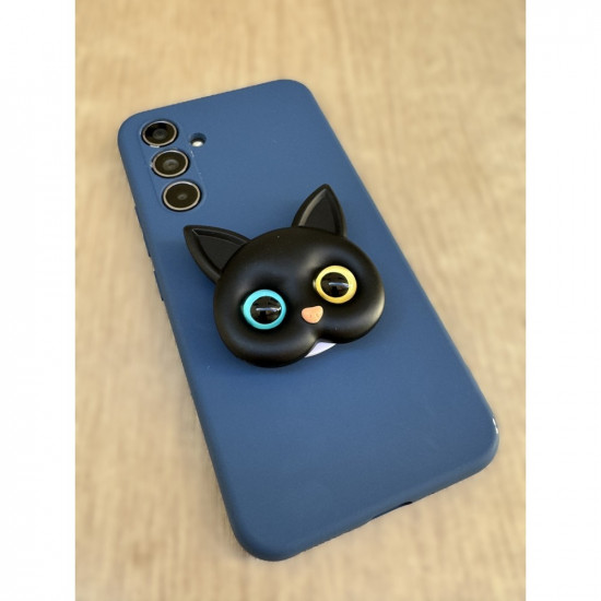 Renkli Gözlü Kedi Hello Kitty Telefon Tutacağı Siyah çift renk