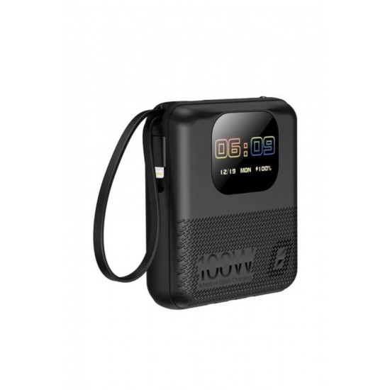 10.000 Mah POWERBANK 100 W Akıllı Saat Özelliklerine Sahip Ekranlı ve Speaker Müzik Çalma Özellikli 10.000 Mah POWERBANK 100 W Akıllı Saat Özelliklerine Sahip Ekranlı ve Speaker Müzik Çalma Özellikli