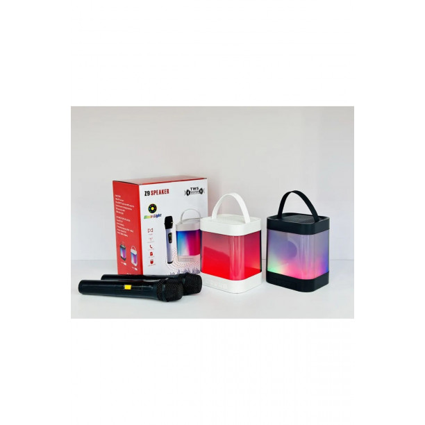Z9 Karaoke Hoparlör Taşınabilir Bluetooth Hoparlör Mikrofon Seti Sd,usb,radyo Rgb Işıklı Ses Bombası