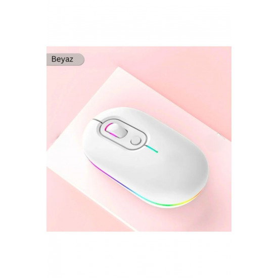 M1 Kablosuz Mouse Bluetooth Wireless Çift Mod lu USB 2.4g Şarj Edilebilir 800/1200/1600dpi Rgb Fare M1 Kablosuz Mouse Bluetooth Wireless Çift Mod lu USB 2.4g Şarj Edilebilir 800/1200/1600dpi Rgb Fare