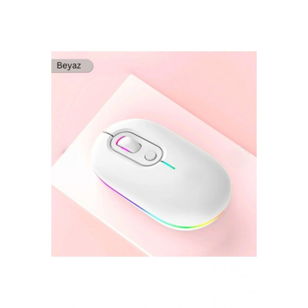 M1 Kablosuz Mouse Bluetooth Wireless Çift Mod lu USB 2.4g Şarj Edilebilir 800/1200/1600dpi Rgb Fare