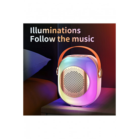 A5 Mini Bluetooth Hoparlör Çift Mikrofon Rgb Işık Ses Değişimi Aux Tf Kart U Disk Oynatma Karaoke A5 Mini Bluetooth Hoparlör Çift Mikrofon Rgb Işık Ses Değişimi Aux Tf Kart U Disk Oynatma Karaoke