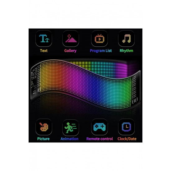 Led Ekran Matrix Panel Cama Yapışan En Büyük Boy 16X96 Telefon App Kontrol Digital Araba Yazısı Led Ekran Matrix Panel Cama Yapışan En Büyük Boy 16X96 Telefon App Kontrol Digital Araba Yazısı