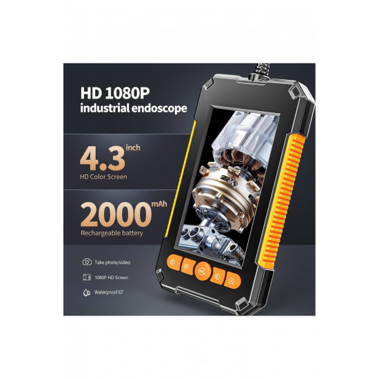 Endüstriyel endoskop kamera 10 mt 1080P 4.3 çift Lens LED ile HD1080P a Borescope IP67 su geçirmez Endüstriyel endoskop kamera 10 mt 1080P 4.3 çift Lens LED ile HD1080P a Borescope IP67 su geçirmez