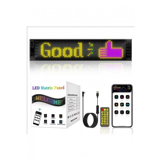 Led Ekran Matrix Panel Cama Yapışan En Büyük Boy 16X96 Telefon App Kontrol Digital Araba Yazısı Led Ekran Matrix Panel Cama Yapışan En Büyük Boy 16X96 Telefon App Kontrol Digital Araba Yazısı