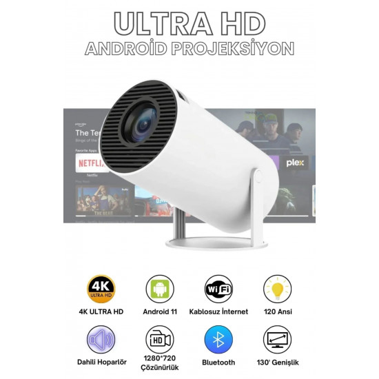 HY300 Taşınılabilir Projeksiyon Projektör Cihazı Mini Projektör LED Projektör 4K Projektör HY300 Taşınılabilir Projeksiyon Projektör Cihazı Mini Projektör LED Projektör 4K Projektör