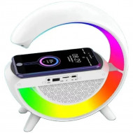 BT-2301 Wireless Kablosuz Şarj Destekli Radyolu Rainbow Aydınlatmalı Bluetooth Hoparlör Fm Radyo