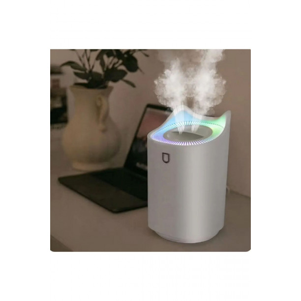 Büyük Boy Hava Nemlendirici Çift Çıkışlı Buhar Makinesi Aroma Difüzör 3300 Ml Işıklı Ambians