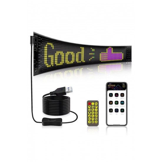 Led Ekran Matrix Panel Cama Yapışan En Büyük Boy 16X96 Telefon App Kontrol Digital Araba Yazısı Led Ekran Matrix Panel Cama Yapışan En Büyük Boy 16X96 Telefon App Kontrol Digital Araba Yazısı