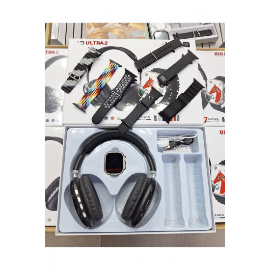 P9 Ultra3 Akıllı Saat Kulaklık Hediyeli 7 Kordonlu Set P9 Ultra3 Akıllı Saat Kulaklık Hediyeli 7 Kordonlu Set