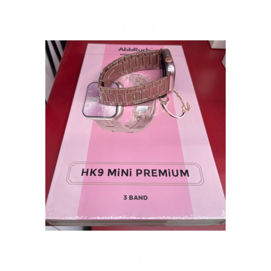 HK 9 MİNİ PREMİUM 41 MM ROSE RENK 3 KORDON EKRAN KORUYUCU VE TAŞLI BİLEKLİK HEDİYELİ HK 9 MİNİ PREMİUM 41 MM ROSE RENK 3 KORDON EKRAN KORUYUCU VE TAŞLI BİLEKLİK HEDİYELİ