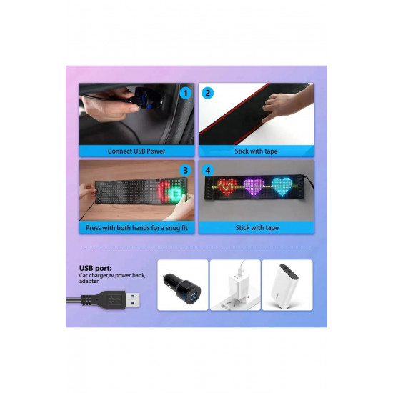 Led Ekran Matrix Panel Cama Yapışan En Büyük Boy 16X96 Telefon App Kontrol Digital Araba Yazısı Led Ekran Matrix Panel Cama Yapışan En Büyük Boy 16X96 Telefon App Kontrol Digital Araba Yazısı