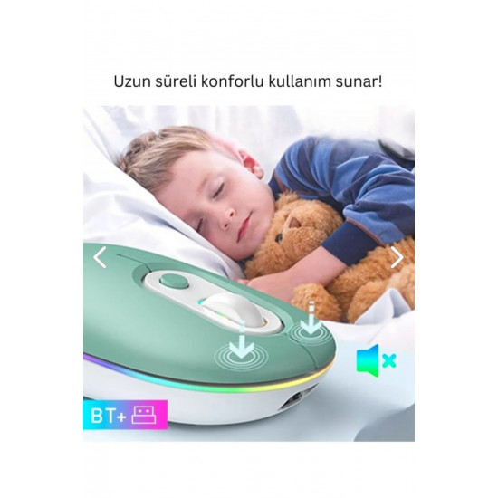 M1 Kablosuz Mouse Bluetooth Wireless Çift Mod lu USB 2.4g Şarj Edilebilir 800/1200/1600dpi Rgb Fare M1 Kablosuz Mouse Bluetooth Wireless Çift Mod lu USB 2.4g Şarj Edilebilir 800/1200/1600dpi Rgb Fare
