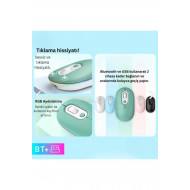 M1 Kablosuz Mouse Bluetooth Wireless Çift Mod lu USB 2.4g Şarj Edilebilir 800/1200/1600dpi Rgb Fare
