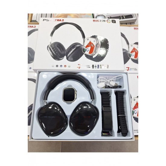 P9 Ultra3 Akıllı Saat Kulaklık Hediyeli 7 Kordonlu Set P9 Ultra3 Akıllı Saat Kulaklık Hediyeli 7 Kordonlu Set