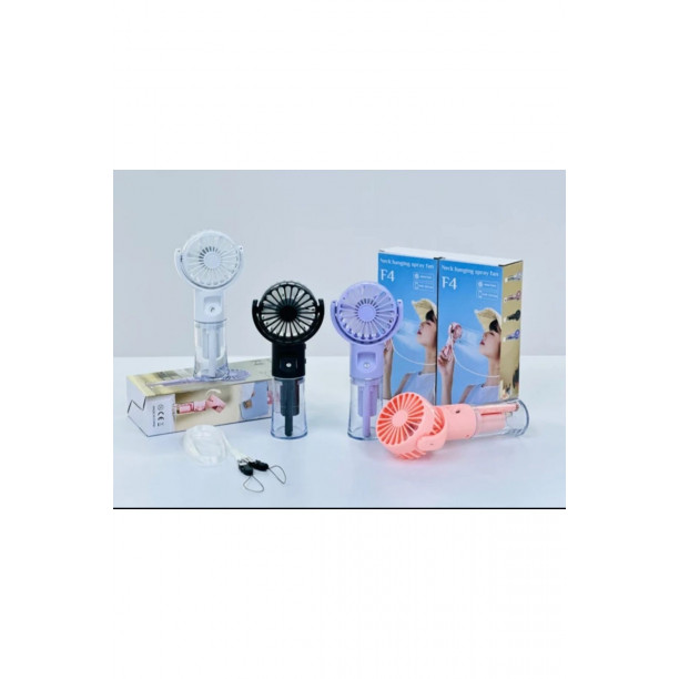 F4 2in1 USB Mini Fan ve Nemlendirici Boyun Askı İpli