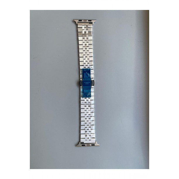 Apple Watch 42 - 49MM Uyumlu Paslanmaz Çelik Ayarlanabilir Rolex Metal Kordon