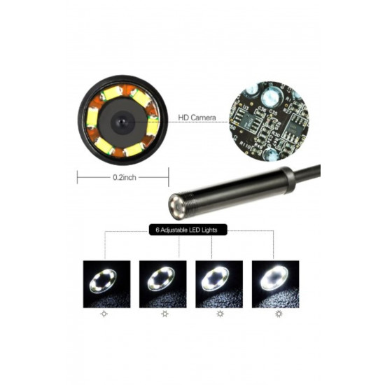 Endoskop Kameralı Boru muayene cihazı 3in1 2MT 5.5mm USB kablosu Borescope Su geçirmez Endoskop Kameralı Boru muayene cihazı 3in1 2MT 5.5mm USB kablosu Borescope Su geçirmez