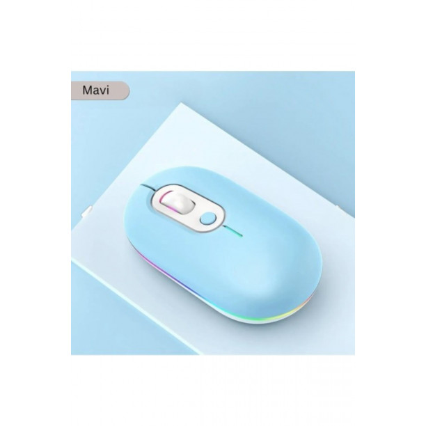 M1 Kablosuz Mouse Bluetooth Wireless Çift Mod lu USB 2.4g Şarj Edilebilir 800/1200/1600dpi Rgb Fare