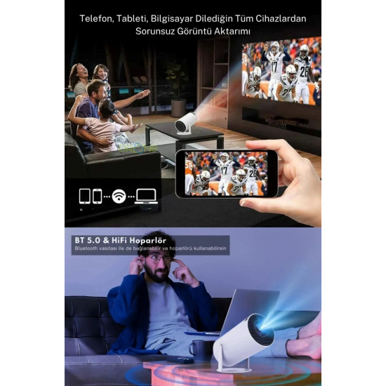 HY300 Taşınılabilir Projeksiyon Projektör Cihazı Mini Projektör LED Projektör 4K Projektör HY300 Taşınılabilir Projeksiyon Projektör Cihazı Mini Projektör LED Projektör 4K Projektör