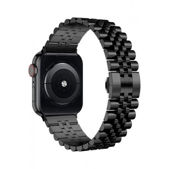 Apple Watch 42 - 49MM Uyumlu Paslanmaz Çelik Ayarlanabilir Rolex Metal Kordon Apple Watch 42 - 49MM Uyumlu Paslanmaz Çelik Ayarlanabilir Rolex Metal Kordon