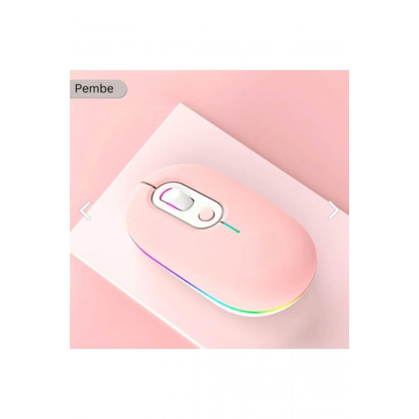 M1 Kablosuz Mouse Bluetooth Wireless Çift Mod lu USB 2.4g Şarj Edilebilir 800/1200/1600dpi Rgb Fare