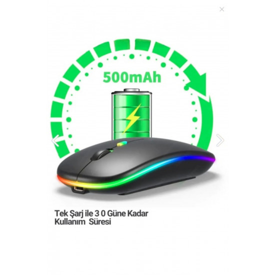 Bluetooth Wireless Kablosuz Mouse Çift Modlu Usb 2.4g Şarj Edilebilir 800/1200/1600dpi Rgb Led Bluetooth Wireless Kablosuz Mouse Çift Modlu Usb 2.4g Şarj Edilebilir 800/1200/1600dpi Rgb Led